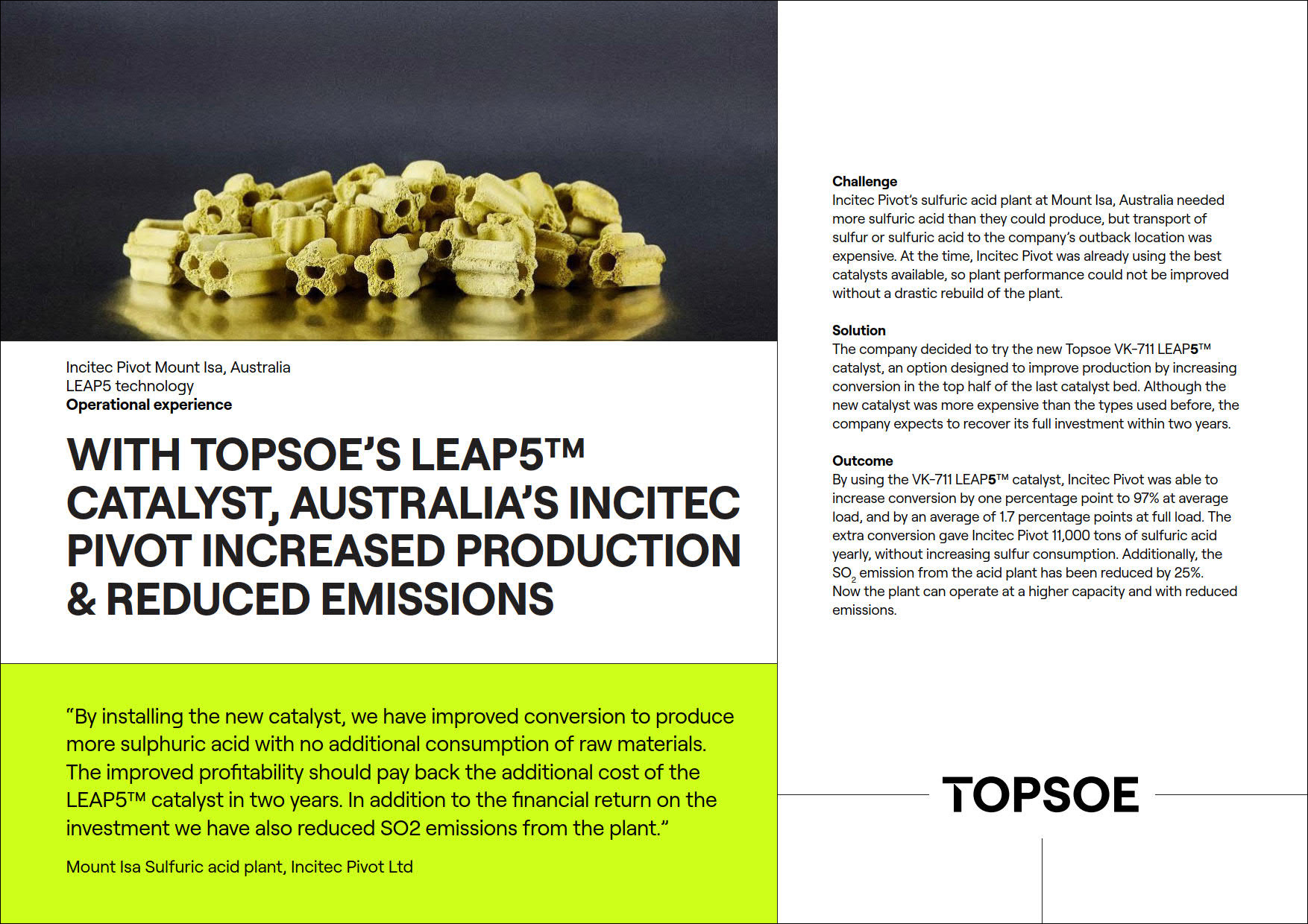 With Topsoe's Leap5™ catalyst, Australia's Incitec Pivot increased production & reduced emissions featured Image