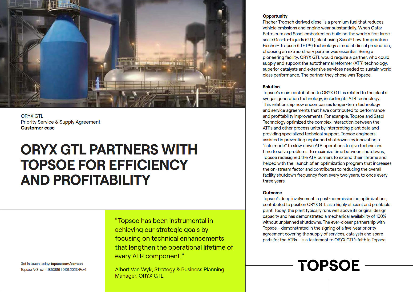 ORYX GTL partners with Topsoe for efficiency and profitability featured Image