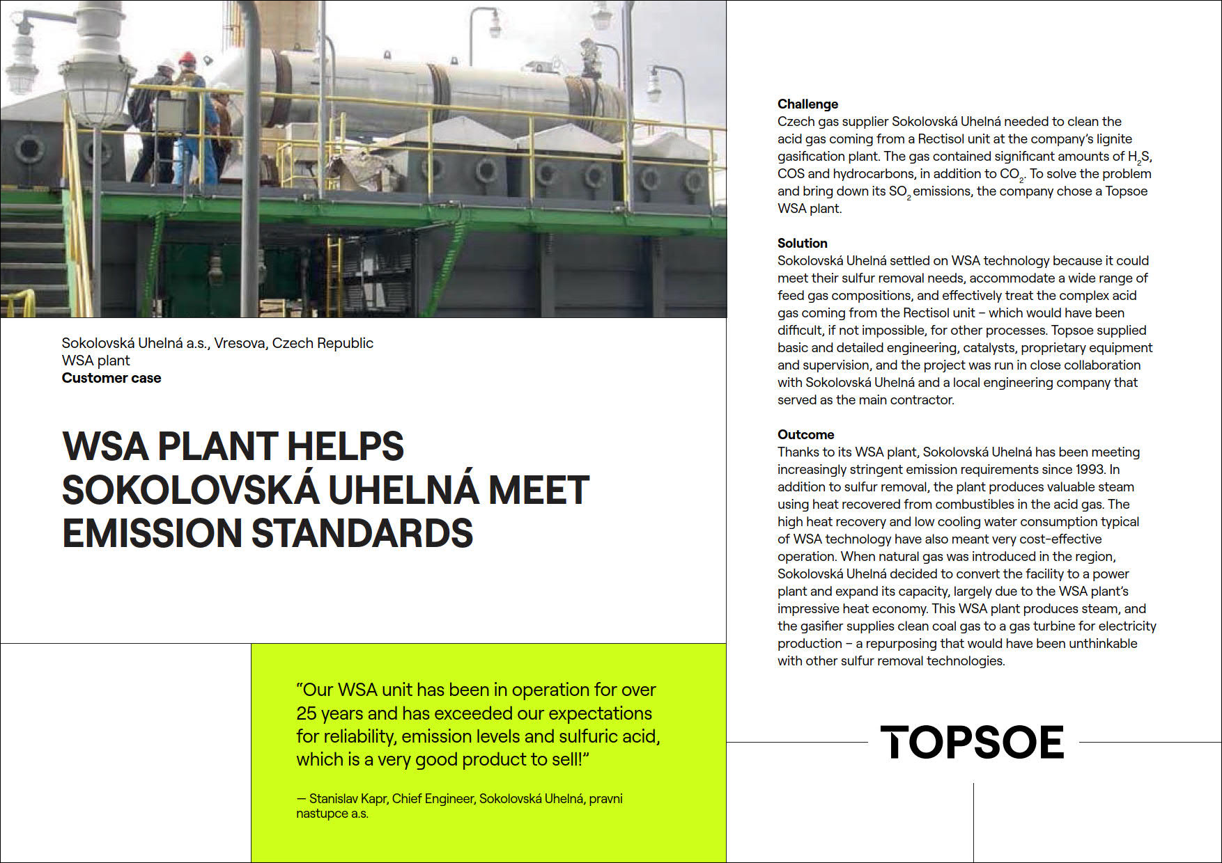WSA plant helps Sokolovská Uhelná meet emission standards featured Image