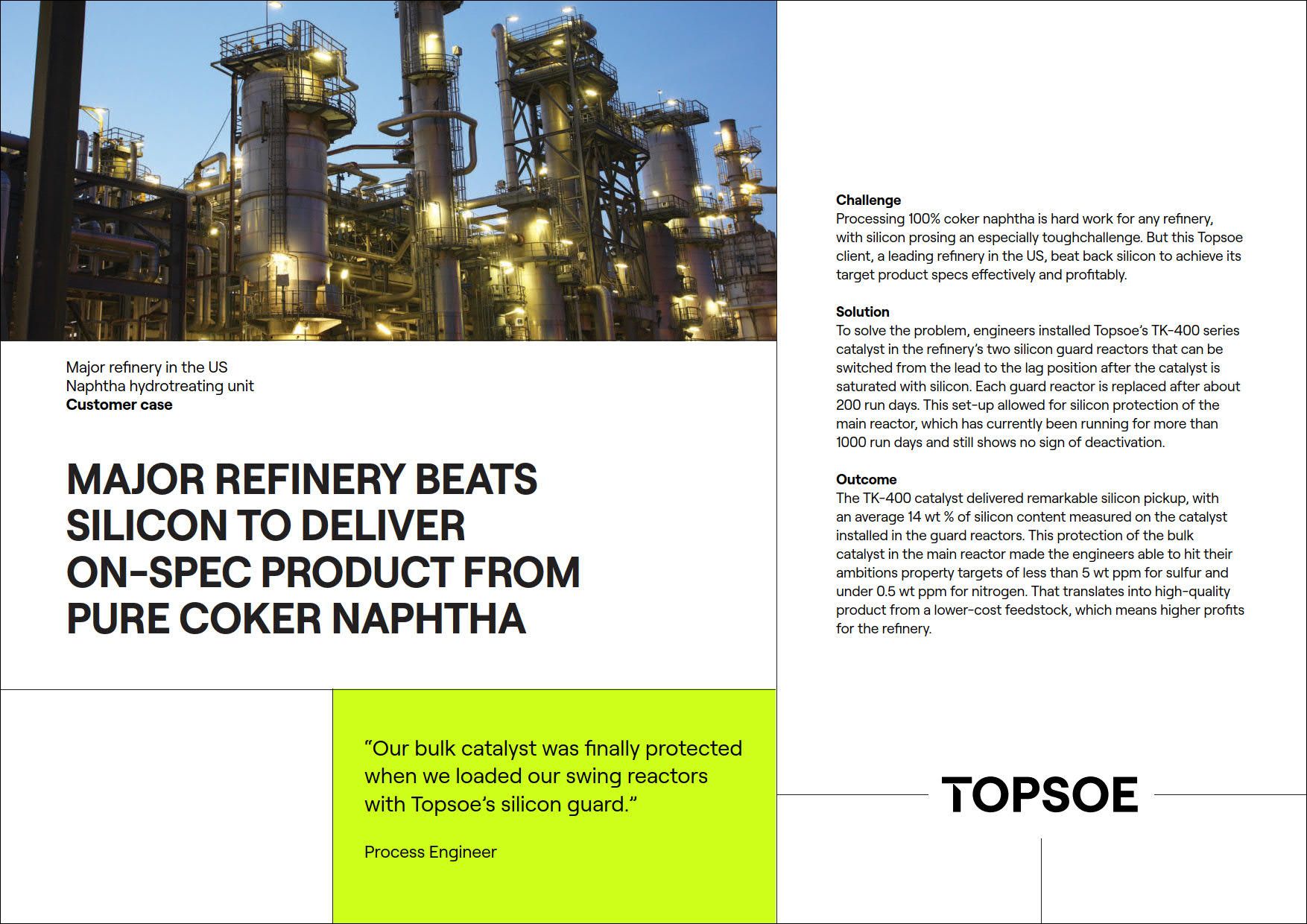 Major refinery beats silicon to deliver on-spec product from pure coker naphtha featured Image