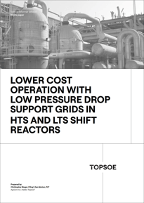 Lower cost operation with low pressure drop support grids in HTS and LTS shift reactors Image